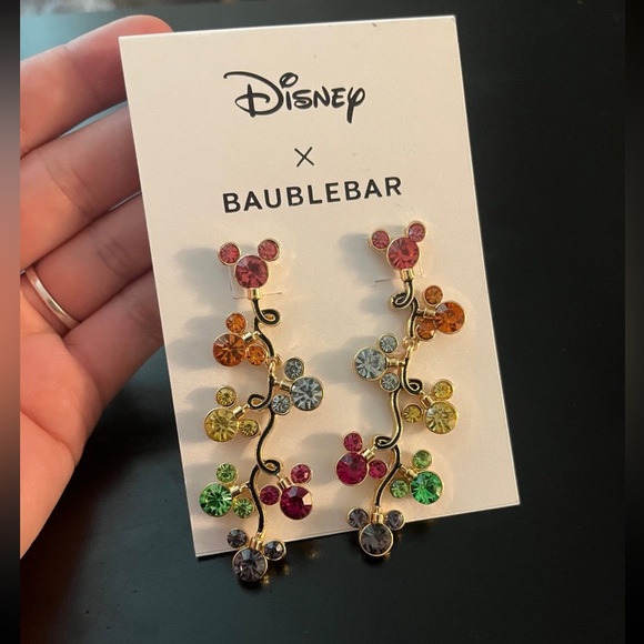 BaubleBar Multicolor Christmas Lights Mickey Mouse Earrings - Picture 2 of 3